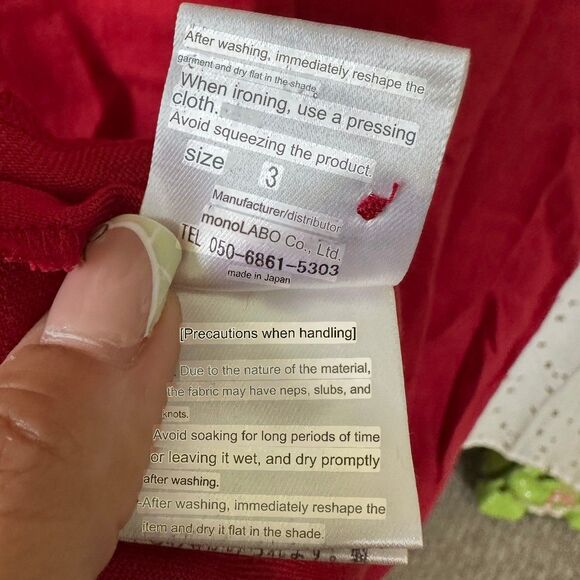 MonoLABO Co. Japanese Brand Women's 100% Linen Button Down Midi Dress XS/S - Picture 9 of 9